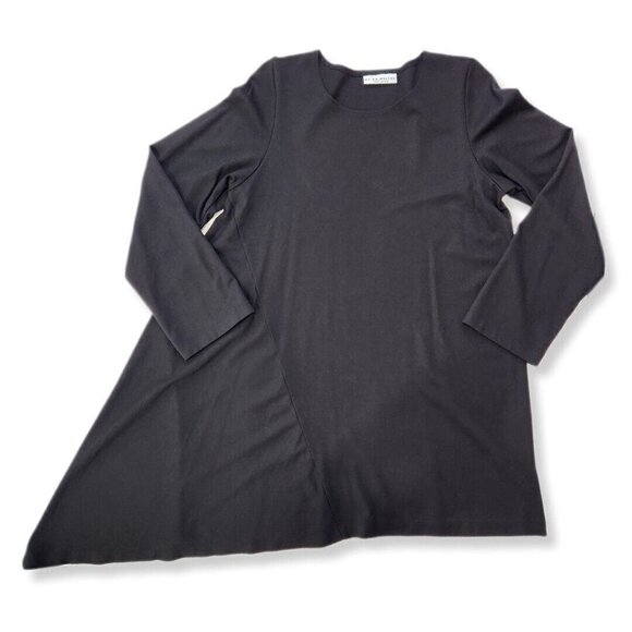 Bryn Walker Shift Dress Womens S Black Long Sleeve Round Neck A-Line Asymmetric - Picture 7 of 12
